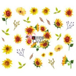 Stickere cu Apa pentru unghii cod A1636 cu floricele colorate